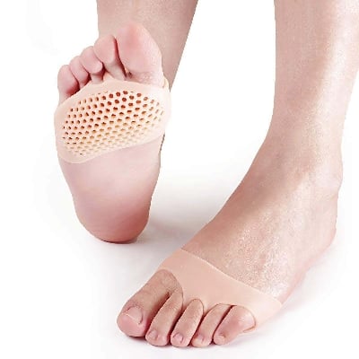 Picture of RETAILCARE Silicone Gel Half Toe Sleeve Anti-Skid Forefoot Soft Pads for Pain Relief heel front socks silicone Heel Protector foot Gel Socks for Repair Dry Cracked Skins