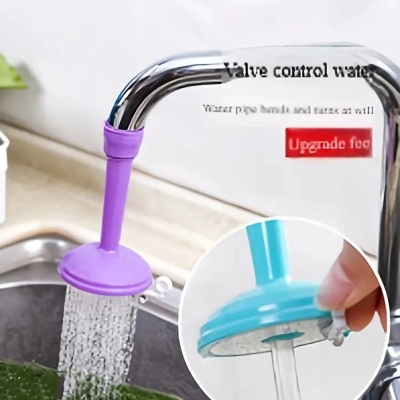 Picture of Universal Kitchen Faucet Sprinkler Shower Nozzle – Adjustable Tap Water Regulator for Bathroom and Laundry Use – Made with ABS + PVC Plastic – 1 PCS Randomly Colored-Multicolor