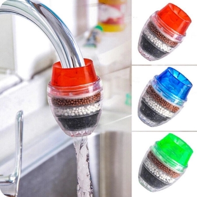 Picture of Mini activated carbon faucet water filter purifier for kitchen, 1 pcs, compact home water purification tool, improves tap water taste and quality, easy installation on kitchen faucets for daily use-Multicolor