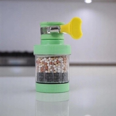 Picture of Kitchen Tap Water Filter Mini Purifier 1 pcs with Granular Activated Carbon, Adjustable Belt for Faucet Fit, PS+PVC Material, Multi Color Faucet-Mounted Countertop Filter for Household Water Purification-Multicolor