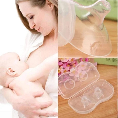 Picture of 2 Piece Nipple Shield with Carrying Boxes, Silicone Nipple Protector Breastfeeding Nipple Guard Without BPA for Breastfeeding Nipple Extenders for Dear Mothers Retail Care