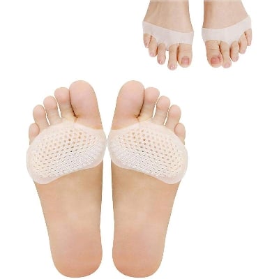 Picture of Retail Care Silicone Gel Half Toe Sleeve Anti-Skid Forefoot Soft Pads for Pain Relief heel front socks silicone Heel Protector foot Gel Socks for Repair Dry Cracked Skins