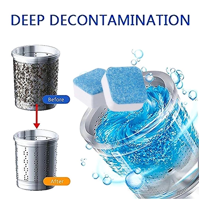 Picture of 12PCS Effervescent Washing Machine Cleaner Tablets – Powerful Deep Cleaning, Stain & Residue Removal, Ideal for Monthly Maintenance of Your Washer