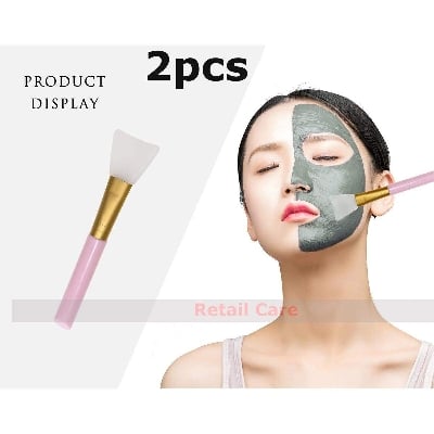Picture of Retail Care 2 Pc Silicon Face Mask Brush Flexible Soft Facial Mask Apple Tricker Hairless Masterizer Mask Makeup Beauty Tool Mud, Clay, Charcol Mixed