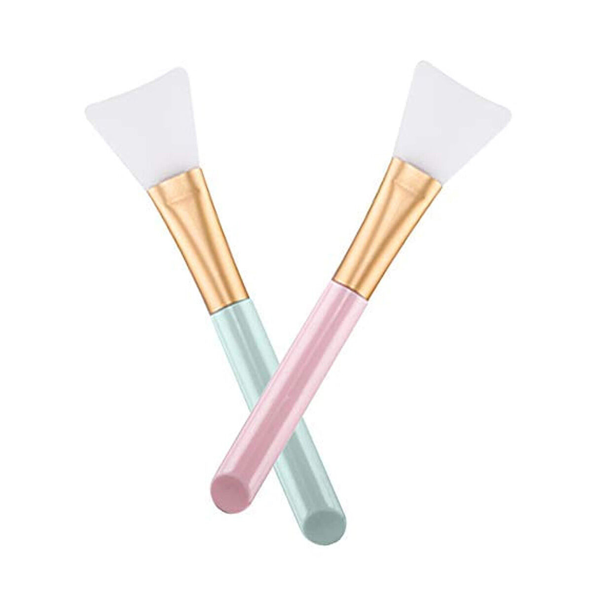 Picture of Retail Care 2 Pc Silicon Face Mask Brush Flexible Soft Facial Mask Apple Tricker Hairless Masterizer Mask Makeup Beauty Tool Mud, Clay, Charcol Mixed