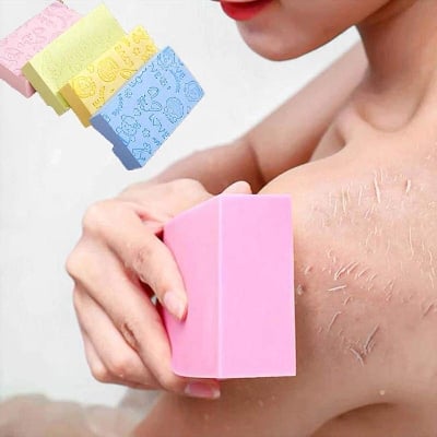 Picture of Bath Body Sponge Dead Skin Remover Brush Cartoon Print Cleaning Shower Absorb Water Sponge Wipe Children'S Bath Equipment - Bath Sponge