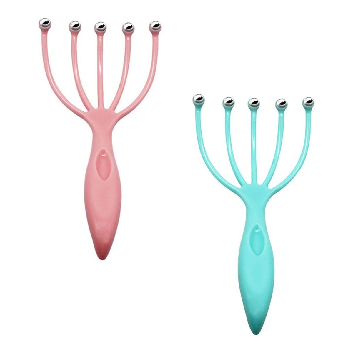 Picture of Retail Care Scalp massager Hand Held Claw Head Massager 5-Finger Stress Relief Steel Ball SPA Relax Hair Stimulator Durable(Blue)