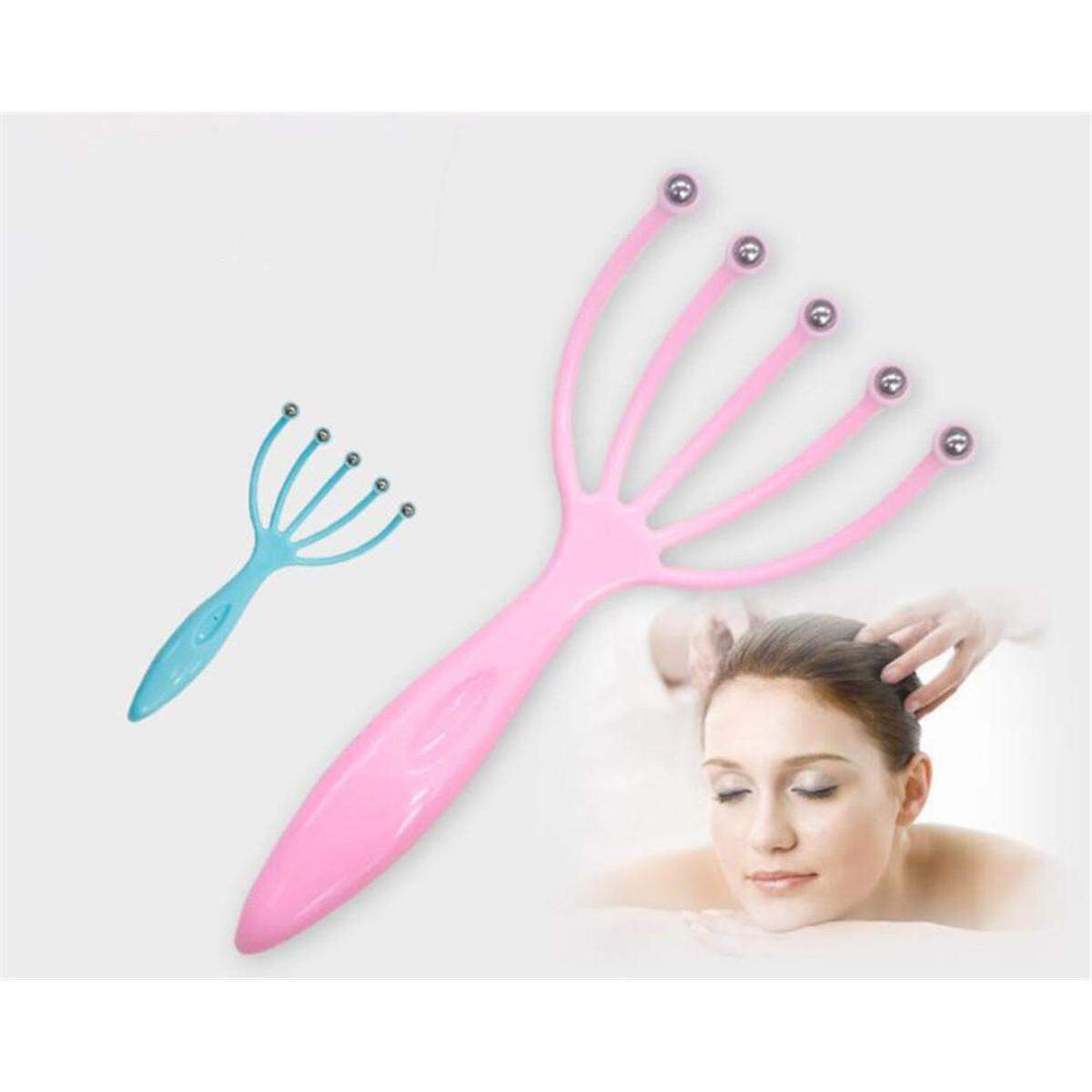 Picture of Retail Care Scalp massager Hand Held Claw Head Massager 5-Finger Stress Relief Steel Ball SPA Relax Hair Stimulator Durable(Blue)