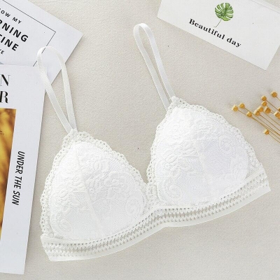 Picture of French Style Bralette Seamless Deep V Lace Bra Wireless Thin Underwear Sexy Lingerie Soft Bras For Women - Bra