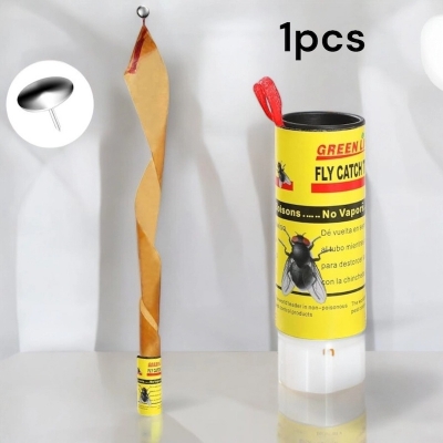 Picture of Highly Effective Yellow Sticky Fly Trap – Captures Mosquitoes, Moths, Aphids & Thrips – Hangable Adhesive Paper for Indoor, Outdoor, Garden, Greenhouse & Farm Pest Control-Yellow