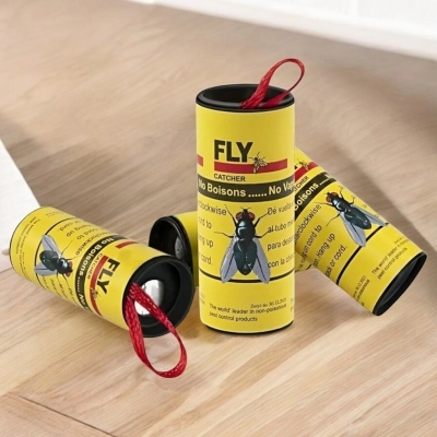 Picture of Yellow Fly Sticker Trap – 3PCS Extra Sticky Adhesive Paper for Catching Flies, Aphids, Thrips, Mosquitoes & More – Ideal for Indoor, Outdoor, Farm & Greenhouse Pest Management – Hangable Design-Yellow