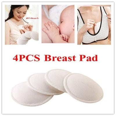 Picture of Nursing Breastt Pads,Washable Organic Bamboo Nursing Pads,Reusable Breastt,Breastfeeding Pads,12cm Absorbent Pads,Washable,Leakproof, Ultra Soft, Waterproof (4PCS)