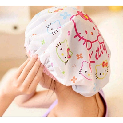 Picture of Waterproof Female Shower Cap Lady Women hat for baths