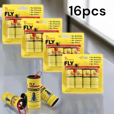 Picture of Highly Effective Fly Trap Kit – 16PCS Super Sticky Yellow Adhesive Paper for Trapping Flies, Whiteflies, Thrips & Aphids – Ideal for Greenhouse, Farm & Indoor Use – Eco-Friendly & Safe-Yellow
