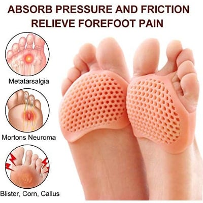 Picture of Retail Care Soft Silicone Gel Ball of Foot Pain Relief Metatarsal Cushion Pad Provide Forefoot Protection