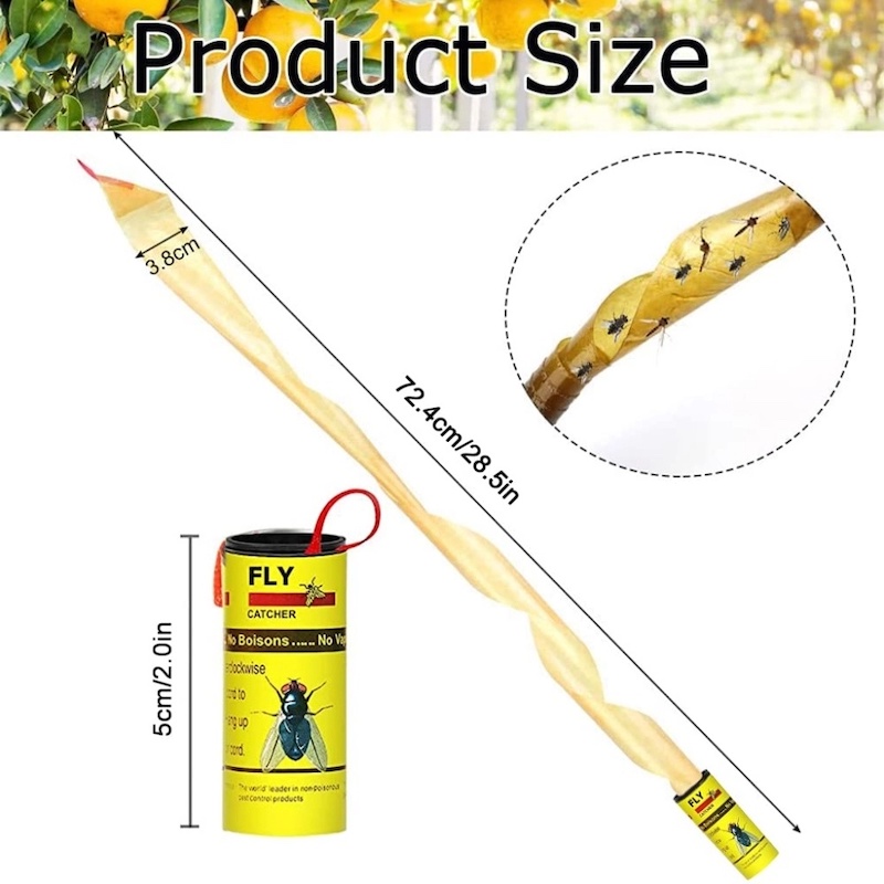 Picture of 4PCS Ultra Sticky Fly Trap Kit – Bright Yellow Adhesive Paper for Capturing Whiteflies, Aphids, Thrips & Mosquitoes – Perfect for Gardens, Greenhouses, Farms & Indoor Pest Control – Hangable Design-Yellow