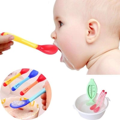 Picture of Safety Baby Temperature Sensing Spoon Heat Toddler Food Feeding Spoons Pack of 1