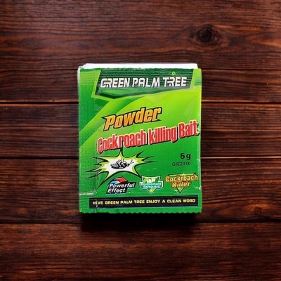 Picture of Green Leaf Cockroach Powder | Professional Pest Control | Kills Roaches Fast | 5g Packet | Long-Lasting Effect | Safe for Indoor Use | Best Roach Bait for Homes, Restaurants & Offices-Green