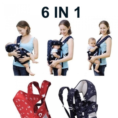 Picture of 6-in-1 Adjustable Baby Carrier for Newborns and Toddlers, Babies Bloom Sling with Padded Straps, Elastic Mesh, and Head Support – Durable and Practical for Babies 2-30 Months Old-Multicolor