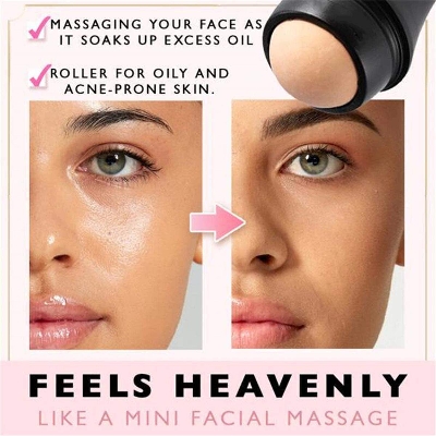 Picture of OilAbsorbing Volcanic Face Roller, Reusable Facial Skincare Tool & Massager for Sebum Control On The Go (One Size)