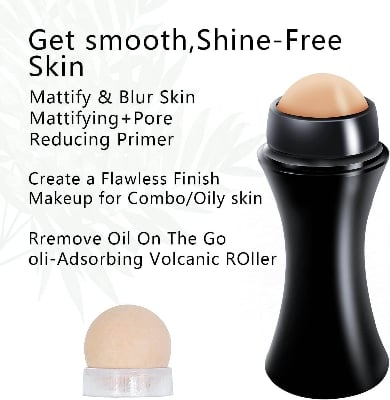 Picture of OilAbsorbing Volcanic Face Roller, Reusable Facial Skincare Tool & Massager for Sebum Control On The Go (One Size)