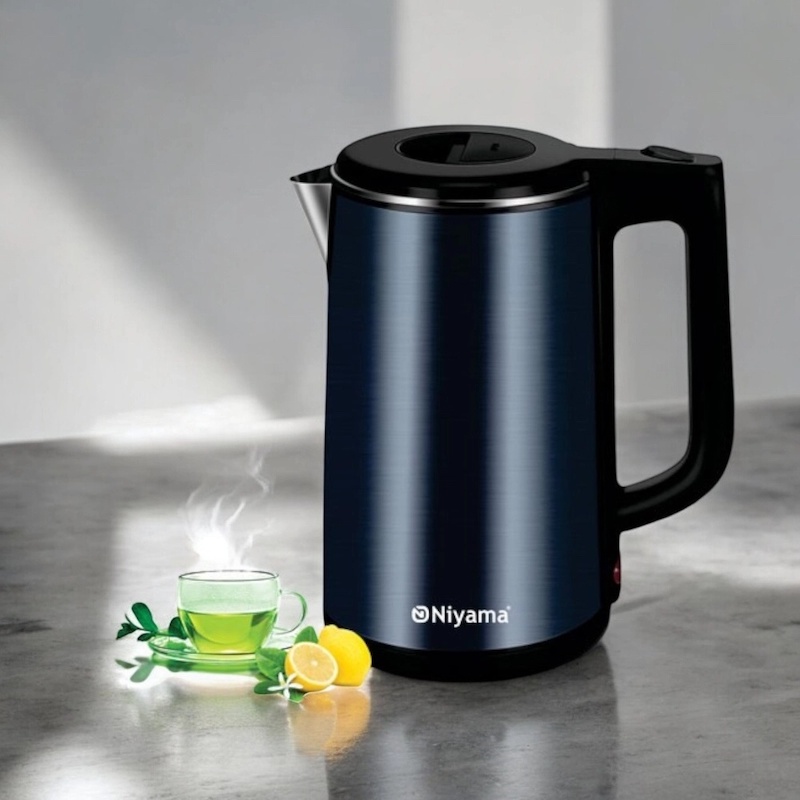 Picture of  1.8L Xtra Large Premium Electric Kettle, BPA-Free 1500W Double Wall Stainless Steel, Cool Touch Tea Kettle, Cordless Design with Overheating Protection, Auto Shut-Off, Multiple Color Options, 220V 50Hz -Multicolor