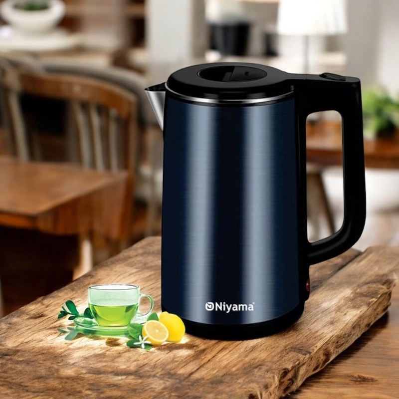 Picture of  1.8L Xtra Large Premium Electric Kettle, BPA-Free 1500W Double Wall Stainless Steel, Cool Touch Tea Kettle, Cordless Design with Overheating Protection, Auto Shut-Off, Multiple Color Options, 220V 50Hz -Multicolor