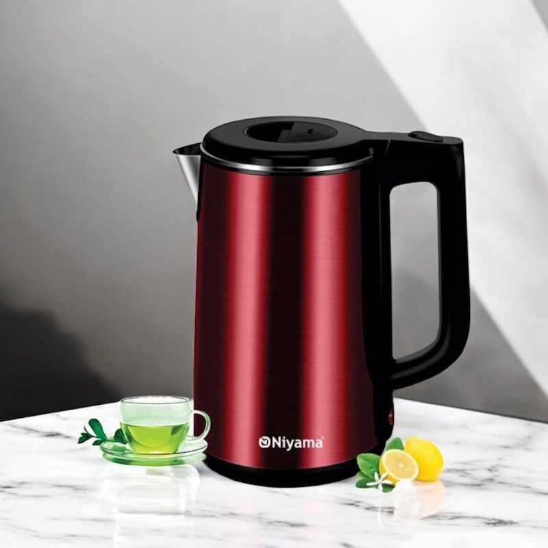 Picture of  1.8L Premium Electric Kettle, Xtra Large 1500W BPA-Free Stainless Steel, Cool Touch Double Wall Tea Kettle with Overheating Protection, Cordless Design, Auto Shut-Off, Available in Multiple Colors, 220V 50Hz -Multicolor