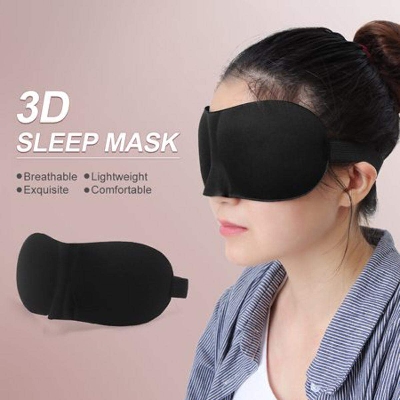 Picture of 3D Eye Mask For Sleeping,Machine Washable, Sleep Mask For Women, Blinder Blindfold Airplane With Travel Pouch - Eye Mask