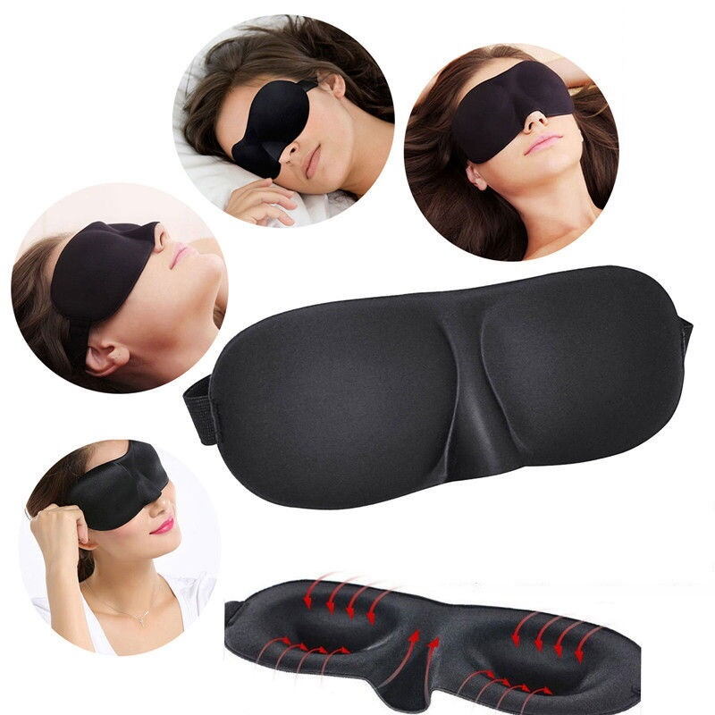 Picture of 3D Eye Mask For Sleeping,Machine Washable, Sleep Mask For Women, Blinder Blindfold Airplane With Travel Pouch - Eye Mask