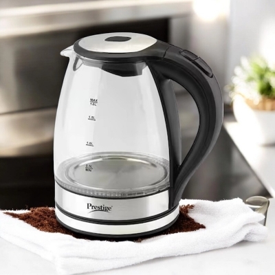 Picture of 1.8L Prestige Crystal Glass Kettle – Electric, 1000W, Transparent Glass Body, 220V, 50Hz, Durable and Stylish, Ideal for Fast Boiling Water, Tea, and Coffee, Available in Multiple Colors (1 Pc)-Multicolor