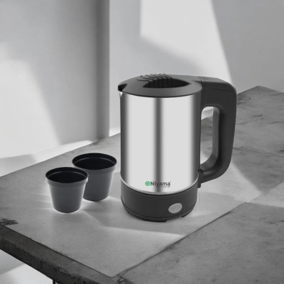 Picture of 500ml Portable Electric Water Kettle – Stainless Steel, 800W, 220V, 50Hz, Compact Fast Boil Travel Kettle, Perfect for Tea, Coffee, Office, and Home Use, Multiple Color Options (1 Pc)-Multicolor