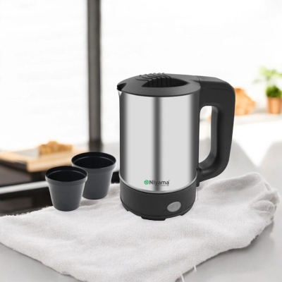Picture of 500ml Portable Electric Water Kettle – Stainless Steel, 800W, 220V, 50Hz, Compact Fast Boil Travel Kettle, Perfect for Tea, Coffee, Office, and Home Use, Multiple Color Options (1 Pc)-Multicolor