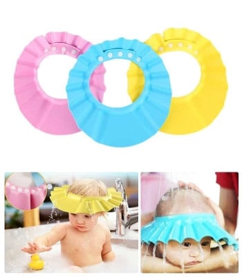 Picture of RetailCare 1PCS Baby Shower Cap,Adjustable Wash Hair Bath Hat with Ear Protection,Bule Baby Shampoo Cap for Toddler Baby Kids