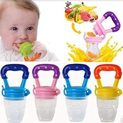 Picture of Baby Fruit Feeder Pacifier -Fresh Food Feeder-Silicone Nipple Teething Toy-Silicone Pouches for Toddlers & Kids