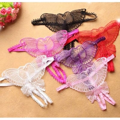 Picture of Women Sexy Butterfly Thongs full beautiful lace Women's Sexy lingeries Thongs G-string Underwear Panties Briefs Ladies T