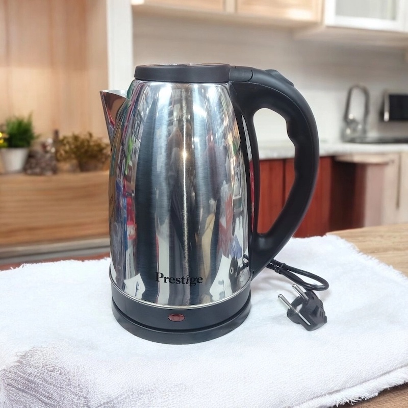 Picture of Prestige Electric Kettle 2.5L, 1500W, Silver & Black, Stainless Steel & Plastic, Auto Shut-Off & Boil-Dry Protection, 220V 50Hz, Durable, Fast-Boiling Water Heater for Safe Use.-Multicolor