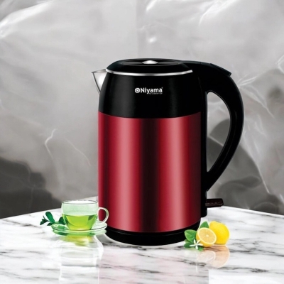 Picture of Stylish Electric Tea Kettle 1.8L, 1500W Hot Water Boiler,  Stainless Steel Body with Auto Shut-Off & Boil-Dry Protection, Cool Touch Design, Multiple Colors, 220V 50Hz for Coffee & Tea.-Multicolor