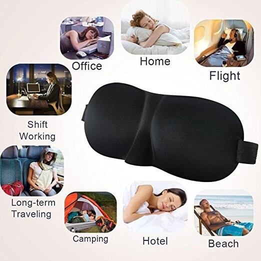 Picture of 3D Eye mask for Sleeping,Machine Washable, Sleep Mask for Women, Blinder Blindfold Airplane with Travel Pouch RCTM15