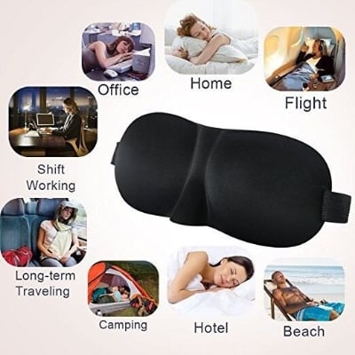 Picture of 3D Eye mask for Sleeping,Machine Washable, Sleep Mask for Women, Blinder Blindfold Airplane with Travel Pouch RCTM15