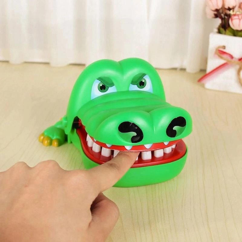 Picture of Crocodile and Cow Teeth Game – Dentist Bite Finger Toy for Kids Aged 3+ Years. Fun for Family, Parties, and Travel. Made of Safe Plastic. Great Birthday or Christmas Gift Idea!-Multicolor