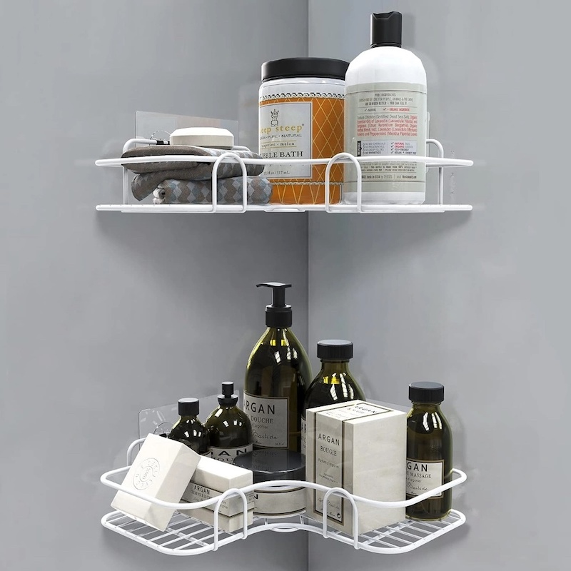 Picture of 1 pcs Organizer Storage,Adjustable Triangle Shower Corner Shelves for Kitchen & Bathroom Accessories,Telescopic Shower Caddy-Black