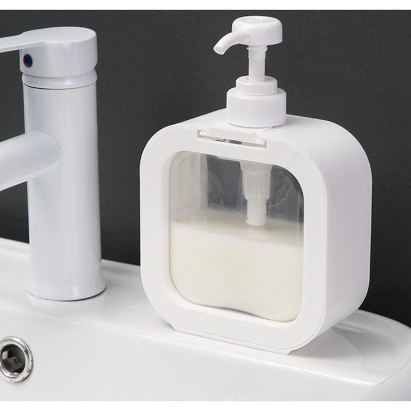 Picture of 500ml or 300 ml Modern Soap Dispenser for Bathroom and Kitchen Sink, Small Hand Soap Plastic Dish Soap Dispenser with Pump and Labels