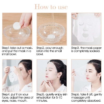 Picture of 30 pcs Compressed Facial Mask Sheet Skin Care DIY Compressed Disposable Facial Masks Skin Care Face Sheet Facial Paper Natural Cotton Wrapped Paper