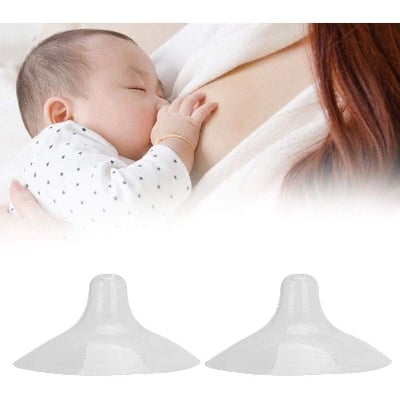 Picture of Silicone Nipple Protector, 2 Piece Nipple Shield Silicone Nipple Protector Breastfeeding Nipple Guard for Breastfeeding Nipple Shields with Boxes