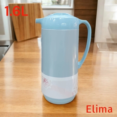 Picture of 1.6L Elima Flask - Glass Refill, Double Wall Insulation, Leak-Proof, Portable & Stylish, Eco-Friendly, Keeps Drinks Hot or Cold for Up to 12-24 Hours, Durable Plastic Handle-Multicolor
