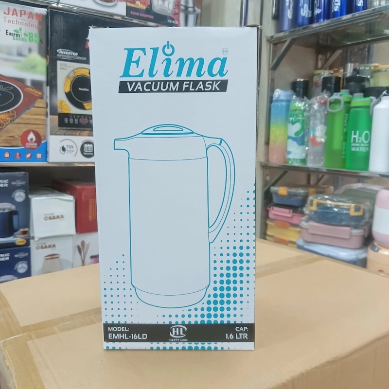 Picture of 1.6L Elima Flask - Glass Refill, Double Wall Insulation, Leak-Proof, Portable & Stylish, Eco-Friendly, Keeps Drinks Hot or Cold for Up to 12-24 Hours, Durable Plastic Handle-Multicolor