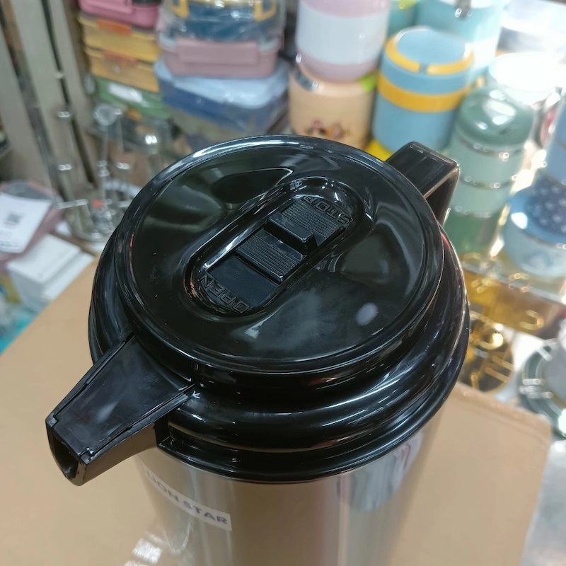 Picture of Leak-Proof Lion Star Flask - 1.6L with Double Wall Insulation, Glass Refill, Portable Design, Stylish Silver Body, Durable Plastic Handle, Eco-Friendly, Perfect for Hot & Cold Beverages-Multicolor