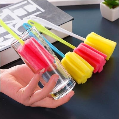 Picture of Cleaning Brushes Kitchen Cleaning Tool Sponge Brush for Wineglass Bottle Coffe Tea Glass Cup Long Handle Brush(Random)