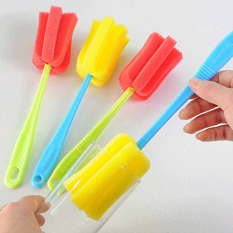 Picture of Cleaning Brushes Kitchen Cleaning Tool Sponge Brush for Wineglass Bottle Coffe Tea Glass Cup Long Handle Brush(Random)